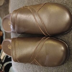 Clarks Brown Leather Slip-On Shoes